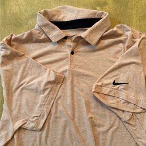 Nike Beige Polo Shirt with Black Logo